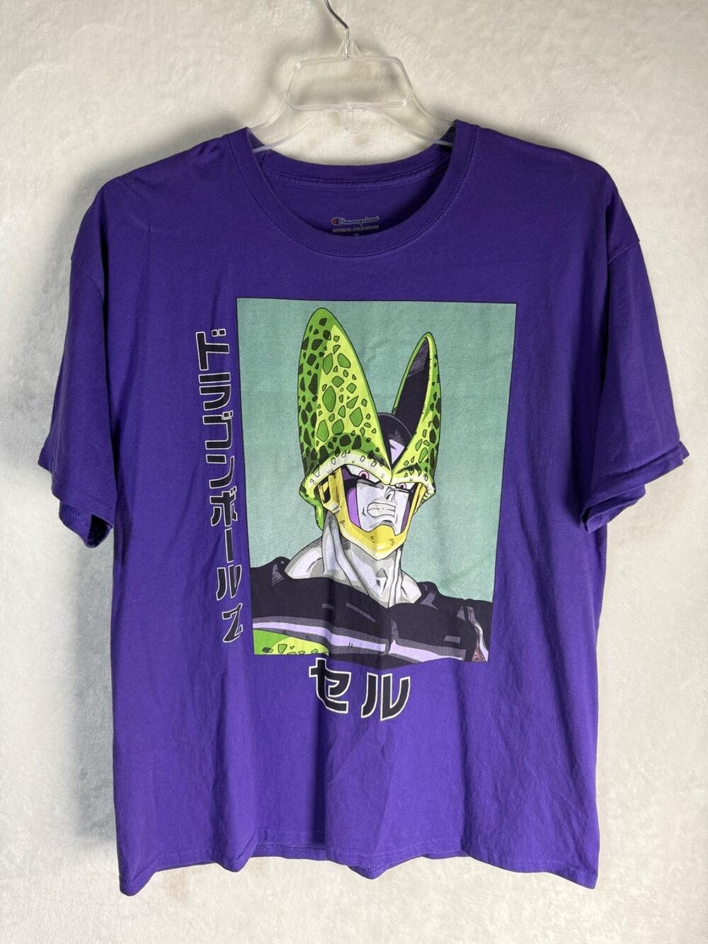 Champion Dragon Ball Z Perfect Cell Graphic Purple Shirt Size XL